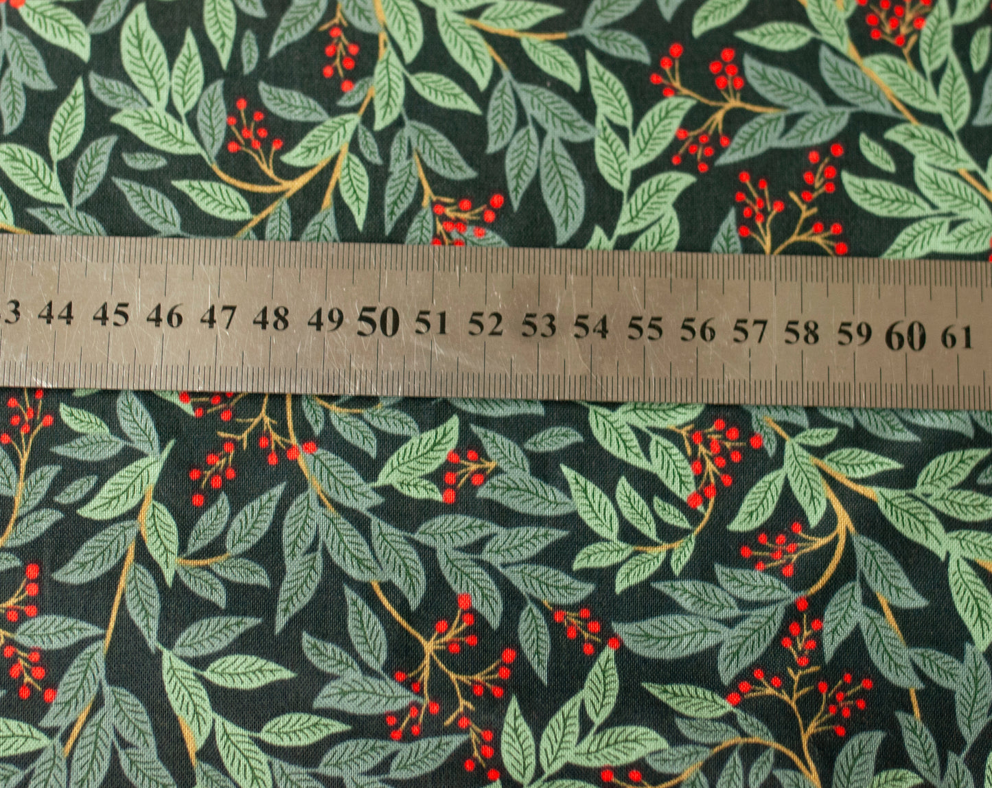 Holiday Classics - Willowberry - Evergreen Fabric Rifle Paper Co., half meter.