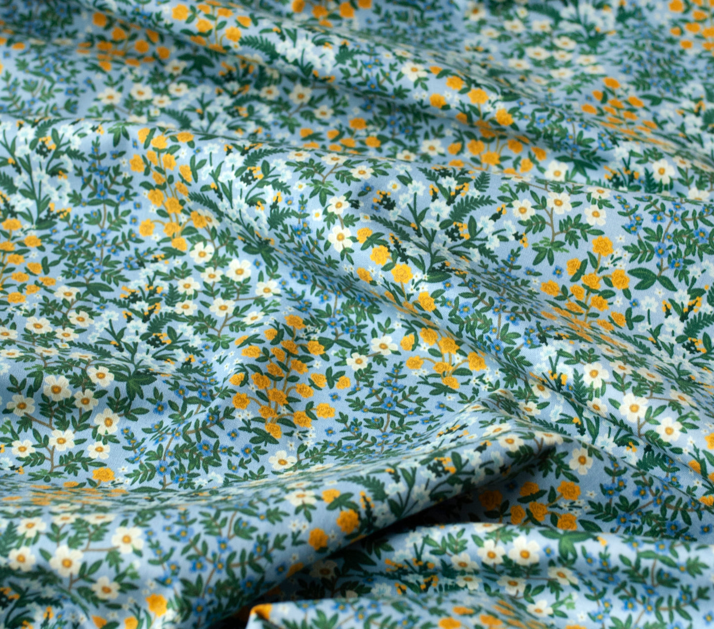 Wildwood Garden - Blue Fabric from Camont Collection by Rifle Paper Co.
