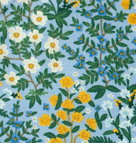 Wildwood Garden - Blue Fabric from Camont Collection by Rifle Paper Co.
