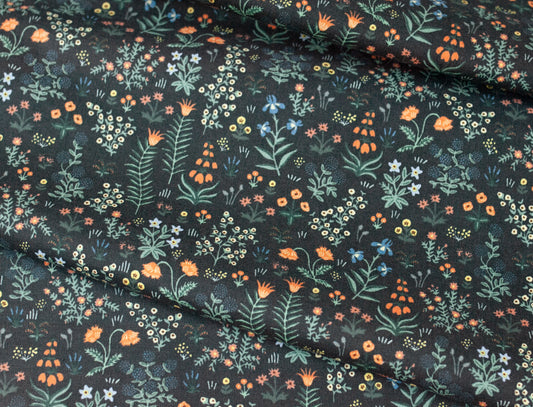 Cotton fabric CAMONT collection - menagerie garden in black
