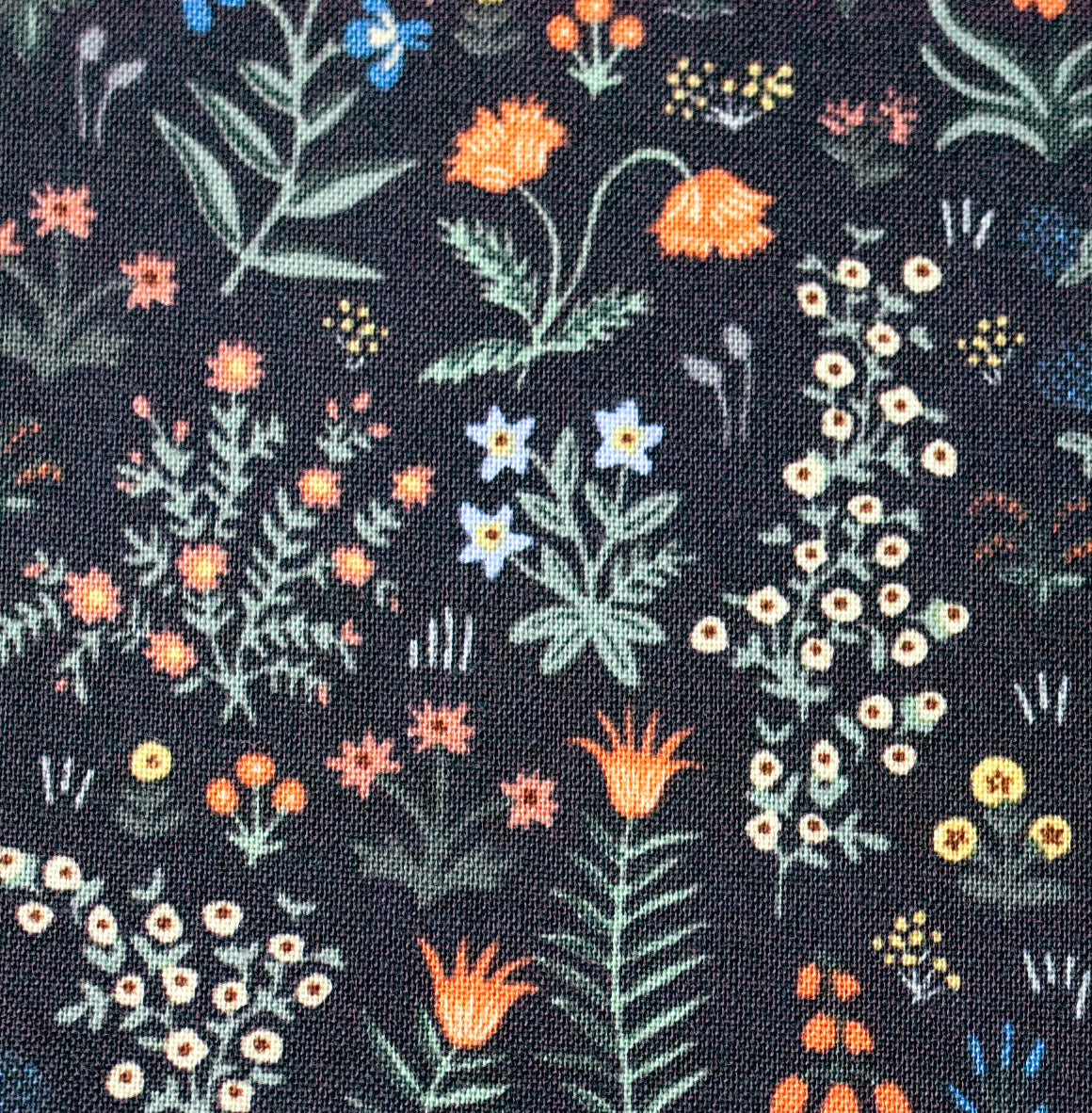 Cotton fabric CAMONT collection - menagerie garden in black