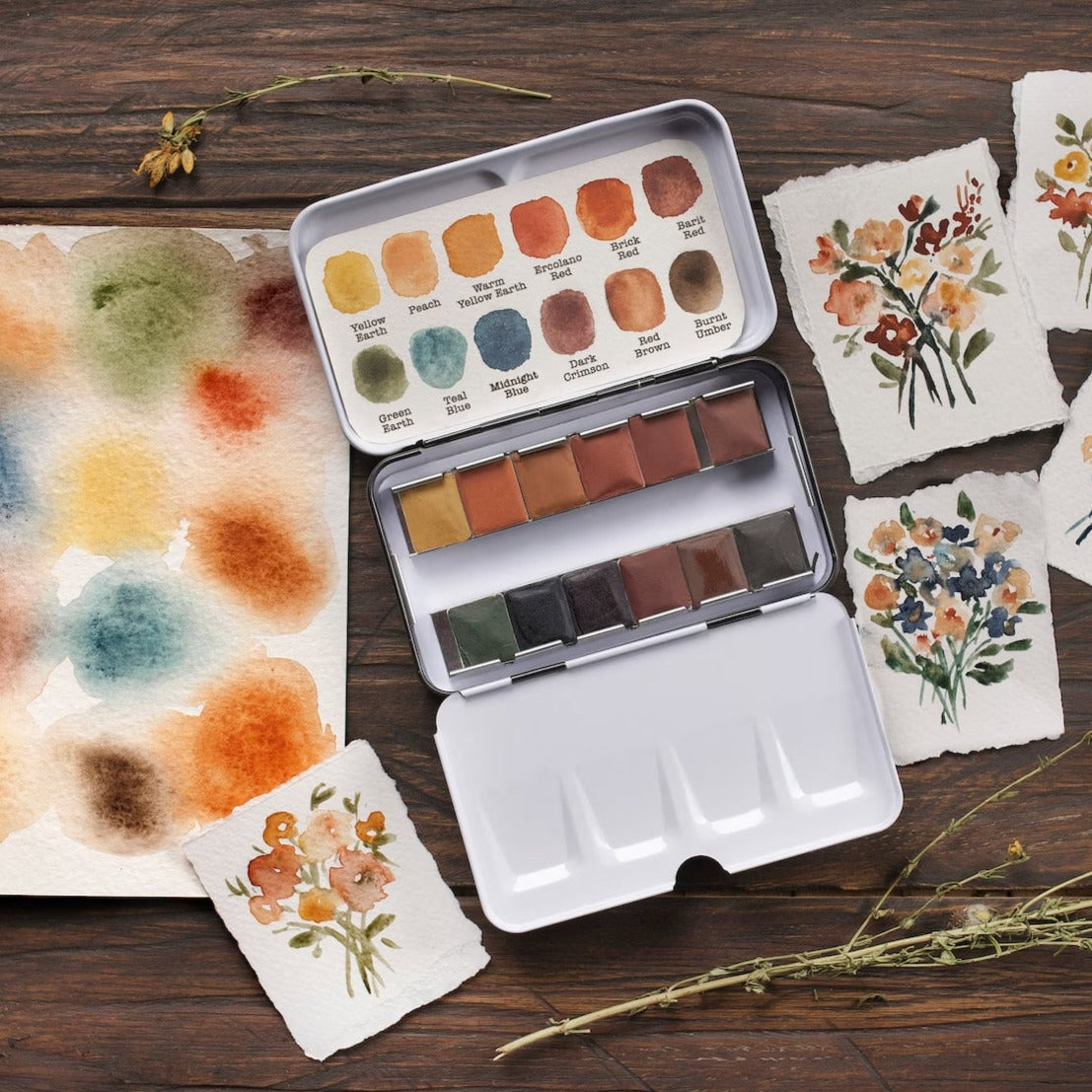 Notes on Nature Handmade Watercolor store Palette