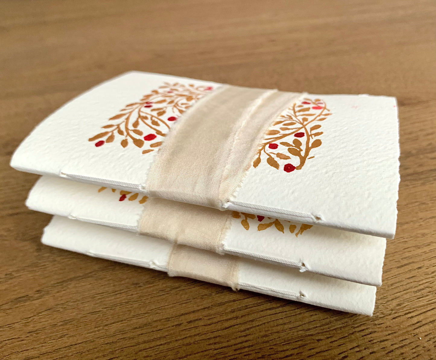 Christmas journals with shiny gold decoration