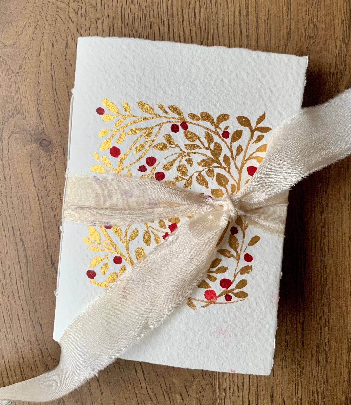 Christmas journals with shiny gold decoration