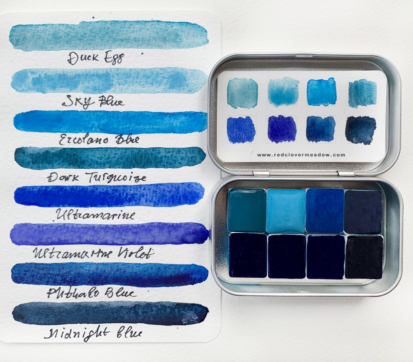 Blue watercolor palette