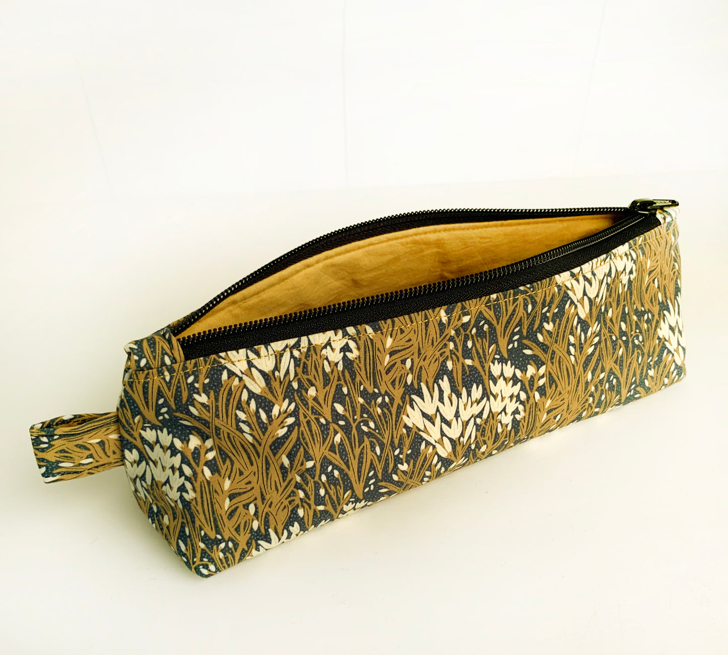 Floral Pencil Pouch: Handmade Cotton Artist Supply Bag