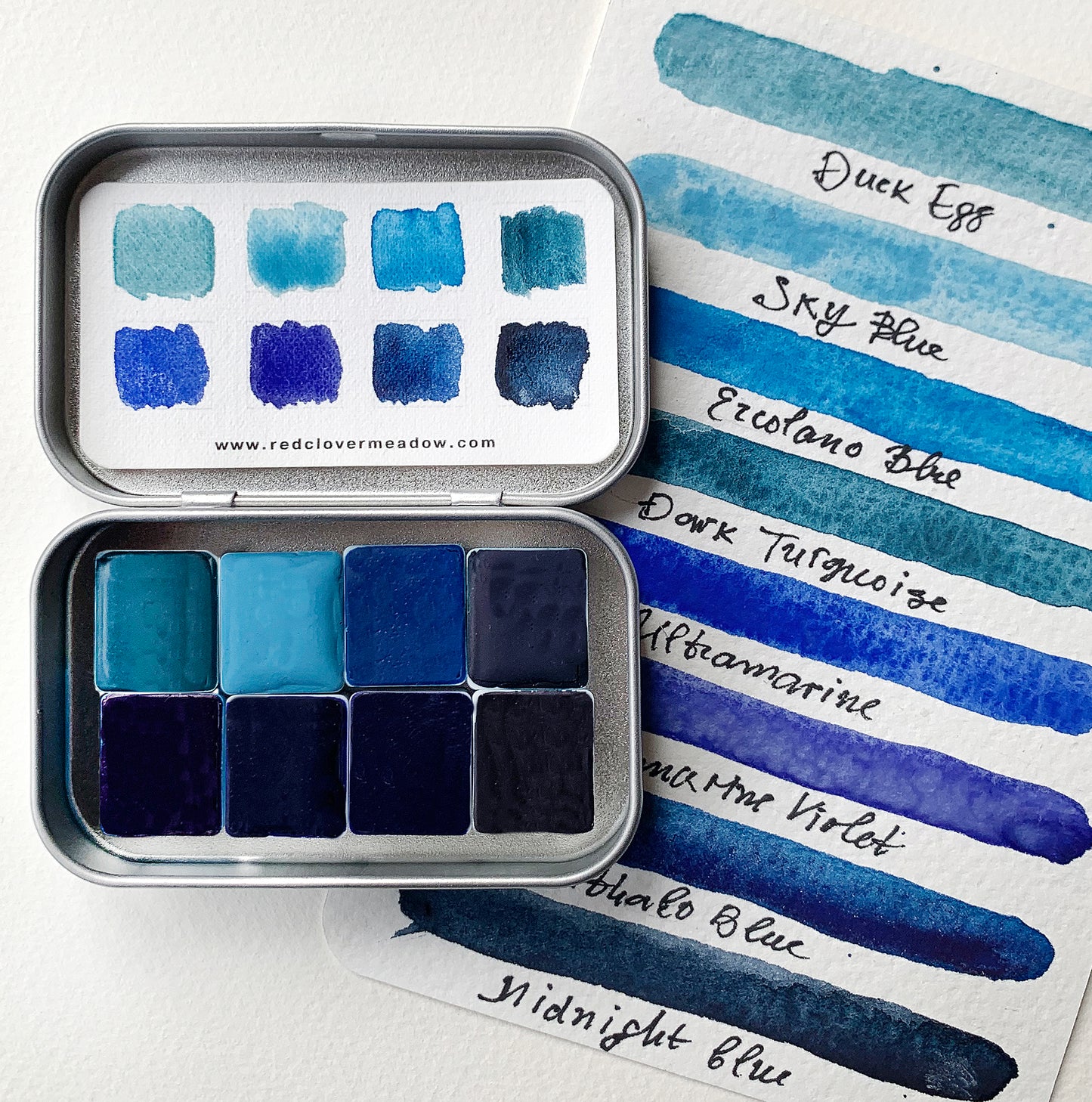 Blue watercolor palette