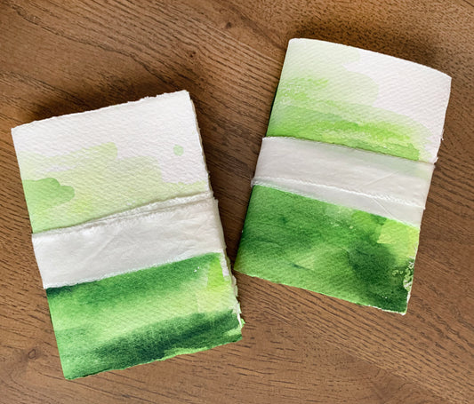 Green watercolor journal.