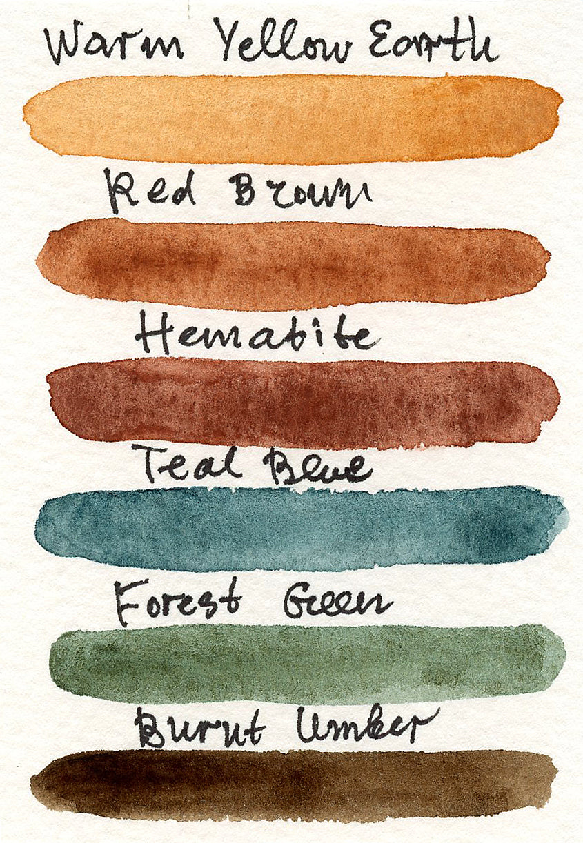 Handmade watercolor full pan palette of six colors. #31