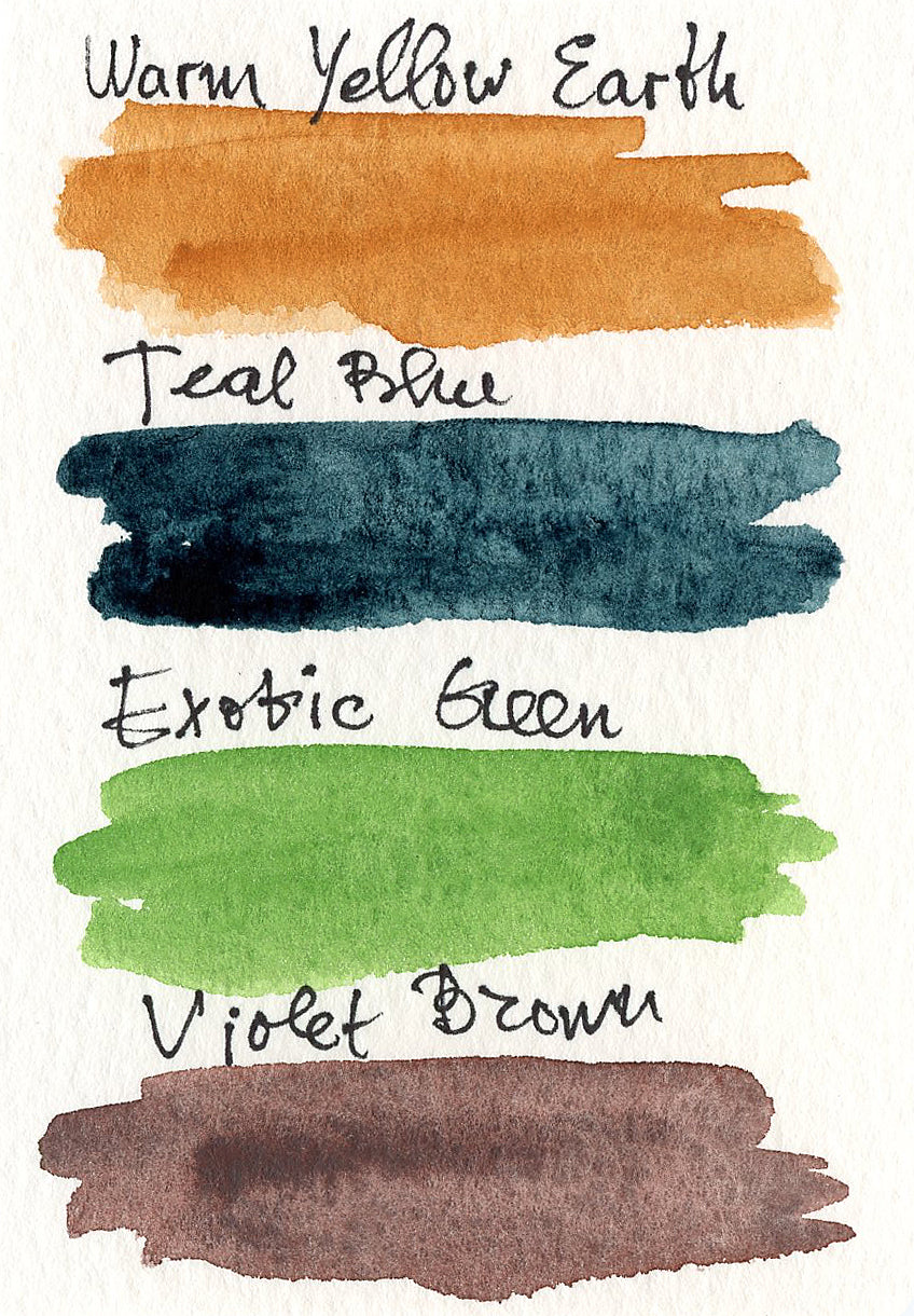 Handmade watercolor full pan palette of four colors. #37
