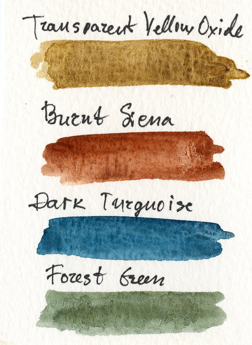 Handmade watercolor full pan palette of four colors. #38