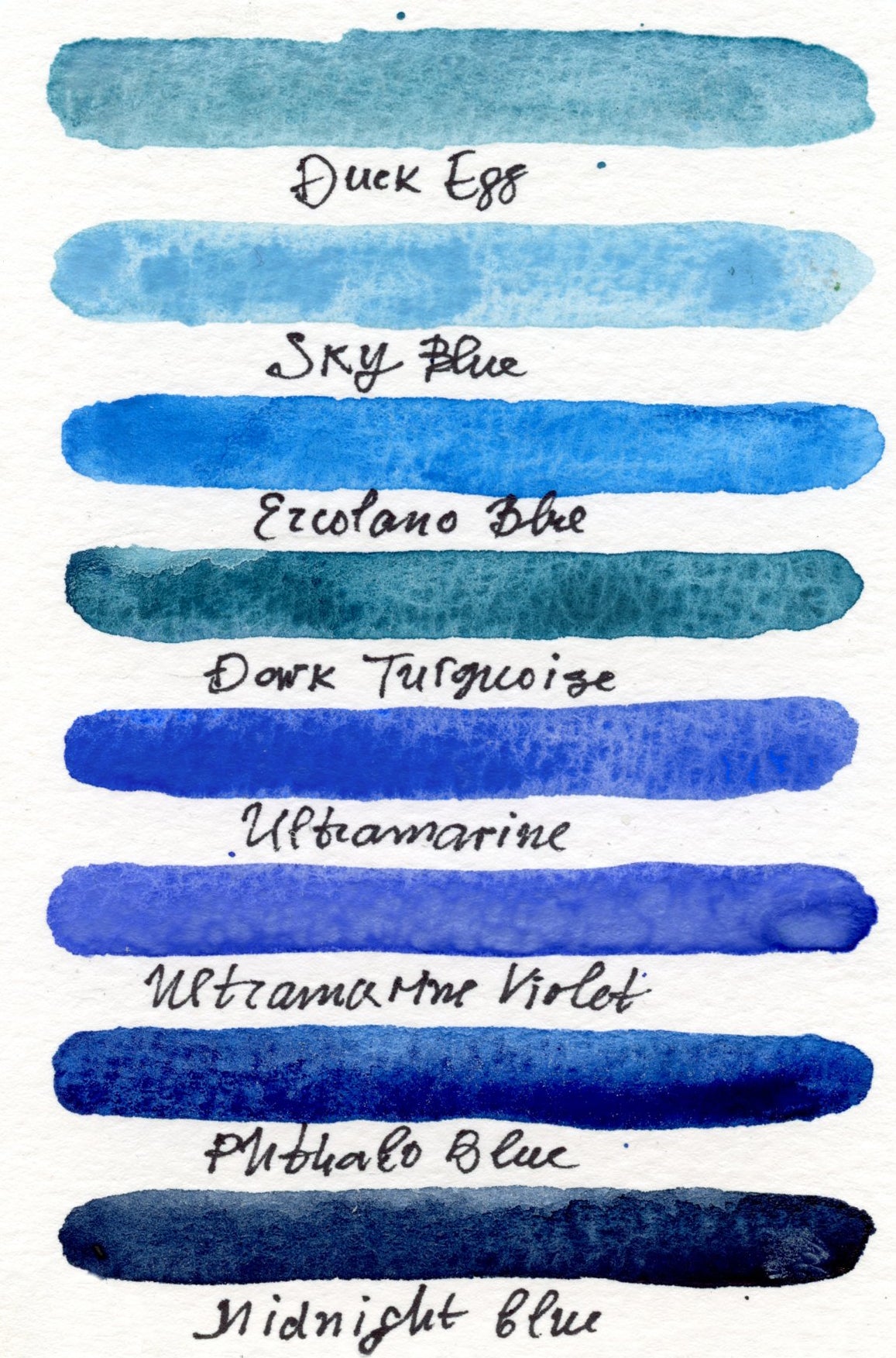 Blue watercolor palette