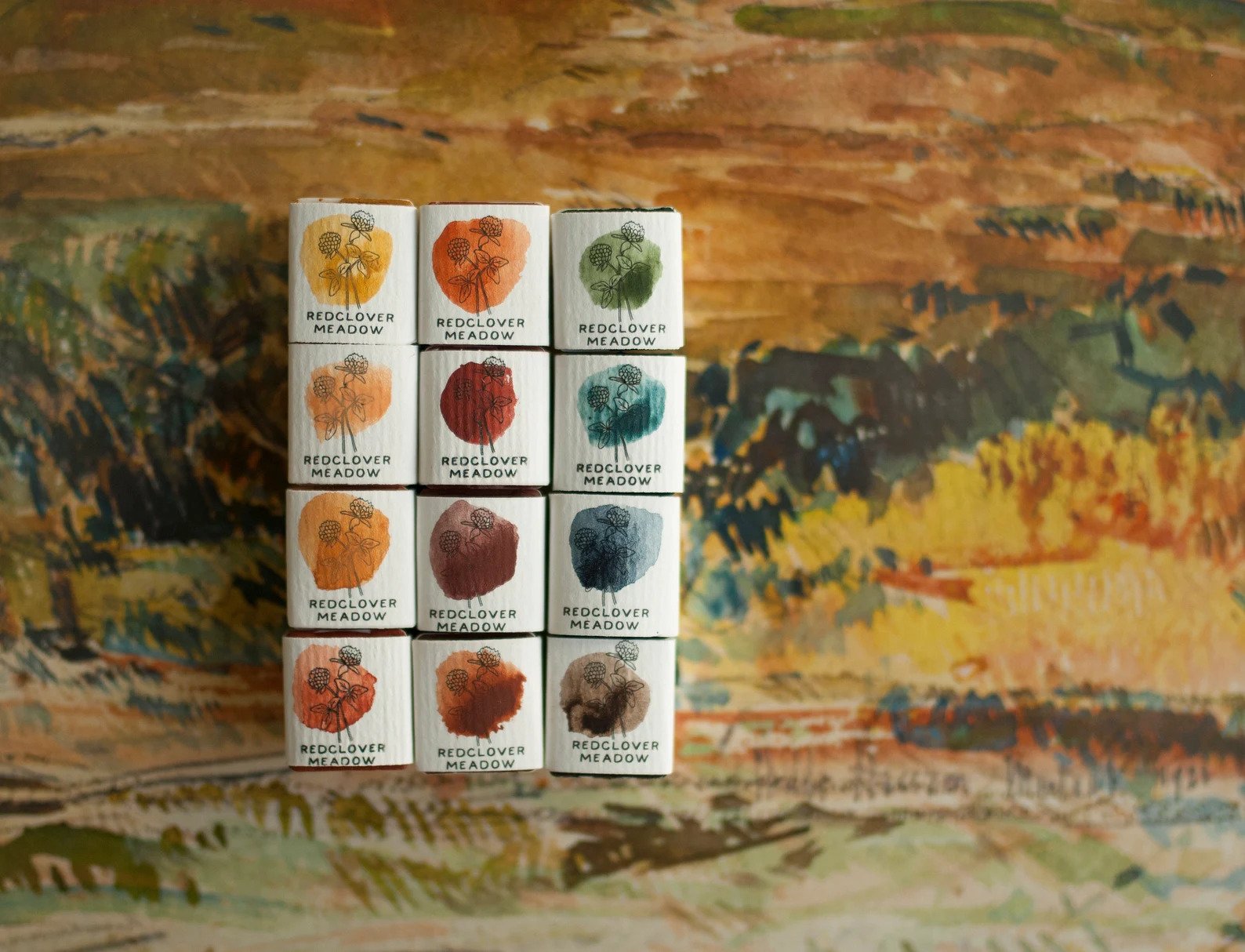 Mineral watercolor paint palette, Handmade watercolors, Handmade paint. Watercolor supplies.