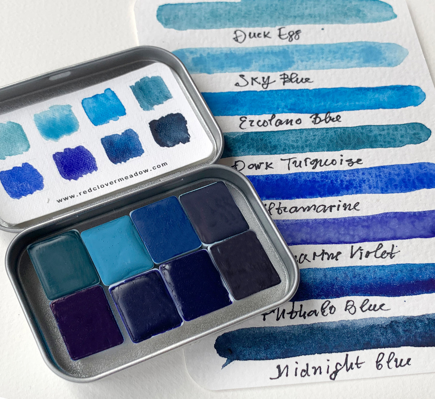 Blue watercolor palette