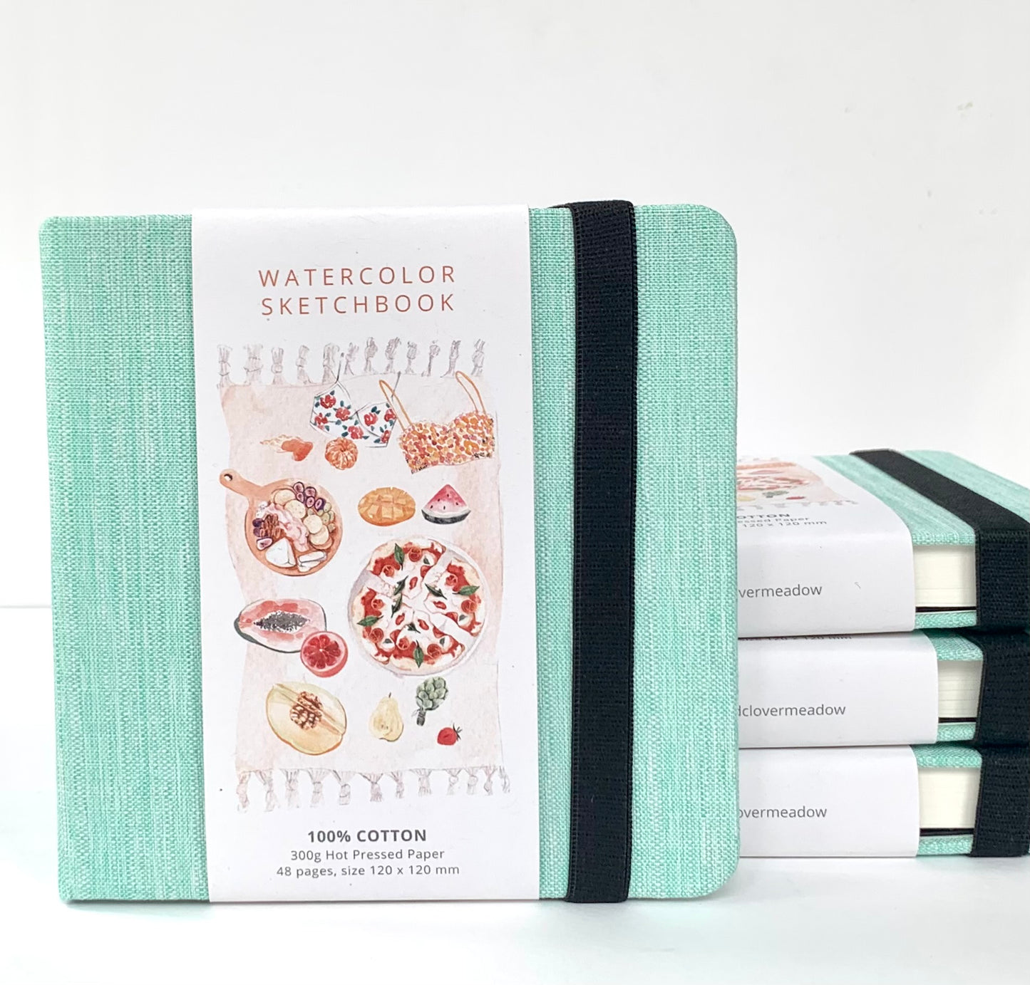 Watercolor sketchbook with hard covers. 100% cotton, HOT PRESSED paper