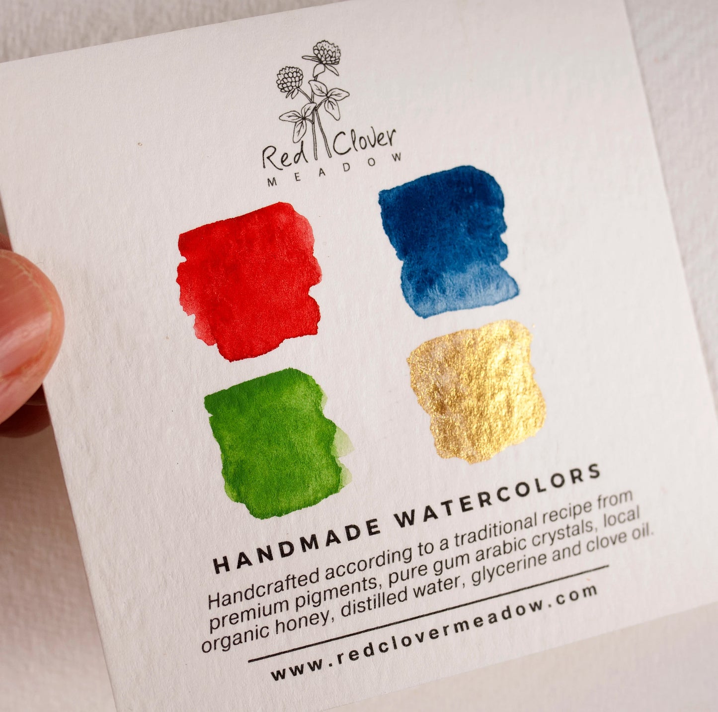 Christmas Watercolor Palette - 4 colors. Mini Christma set. Christmas colors. Christmas Card Palette