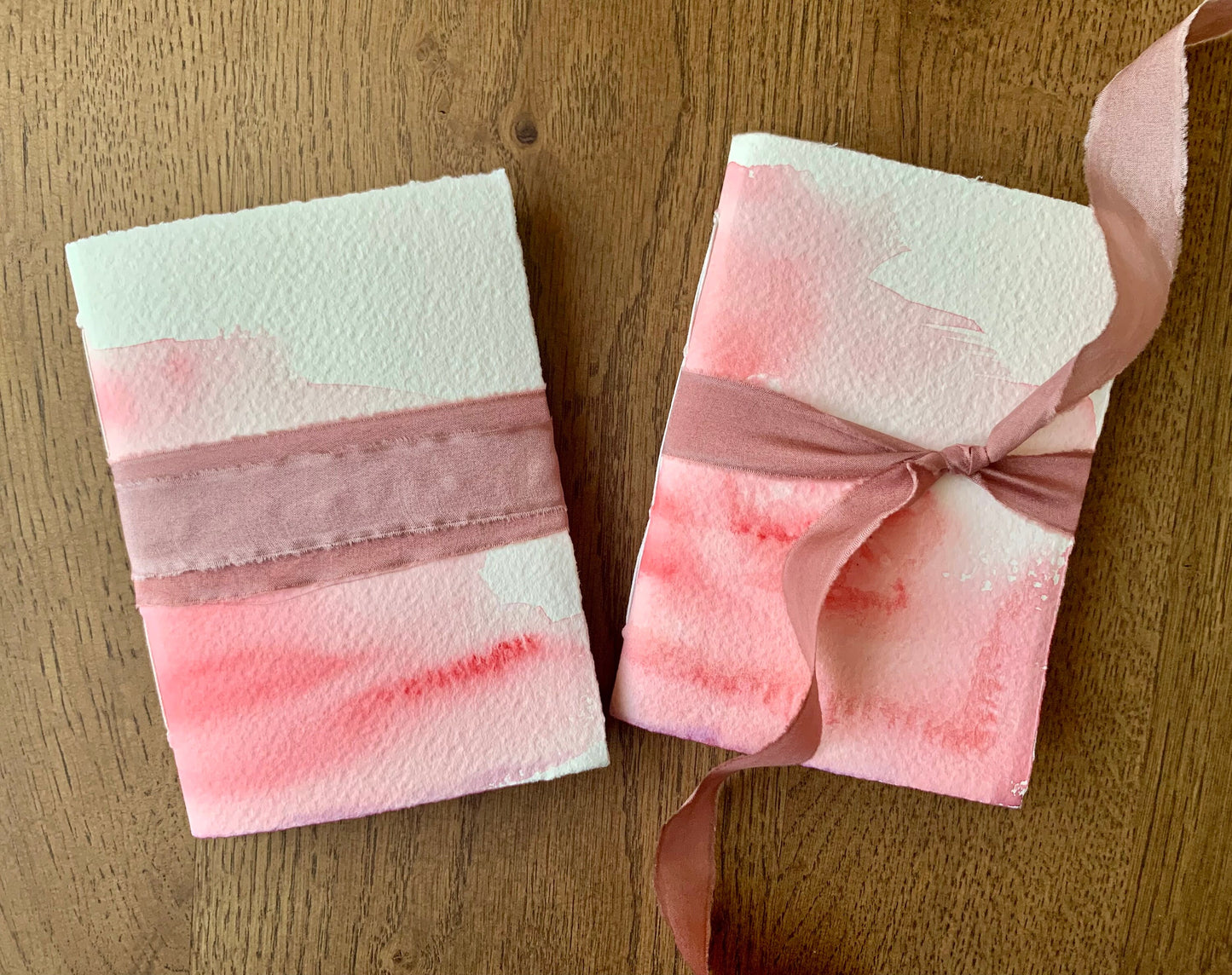 Pink watercolor journal.