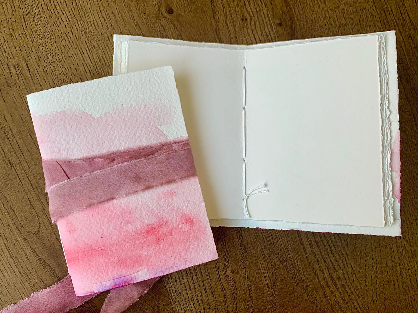 Pink watercolor journal.