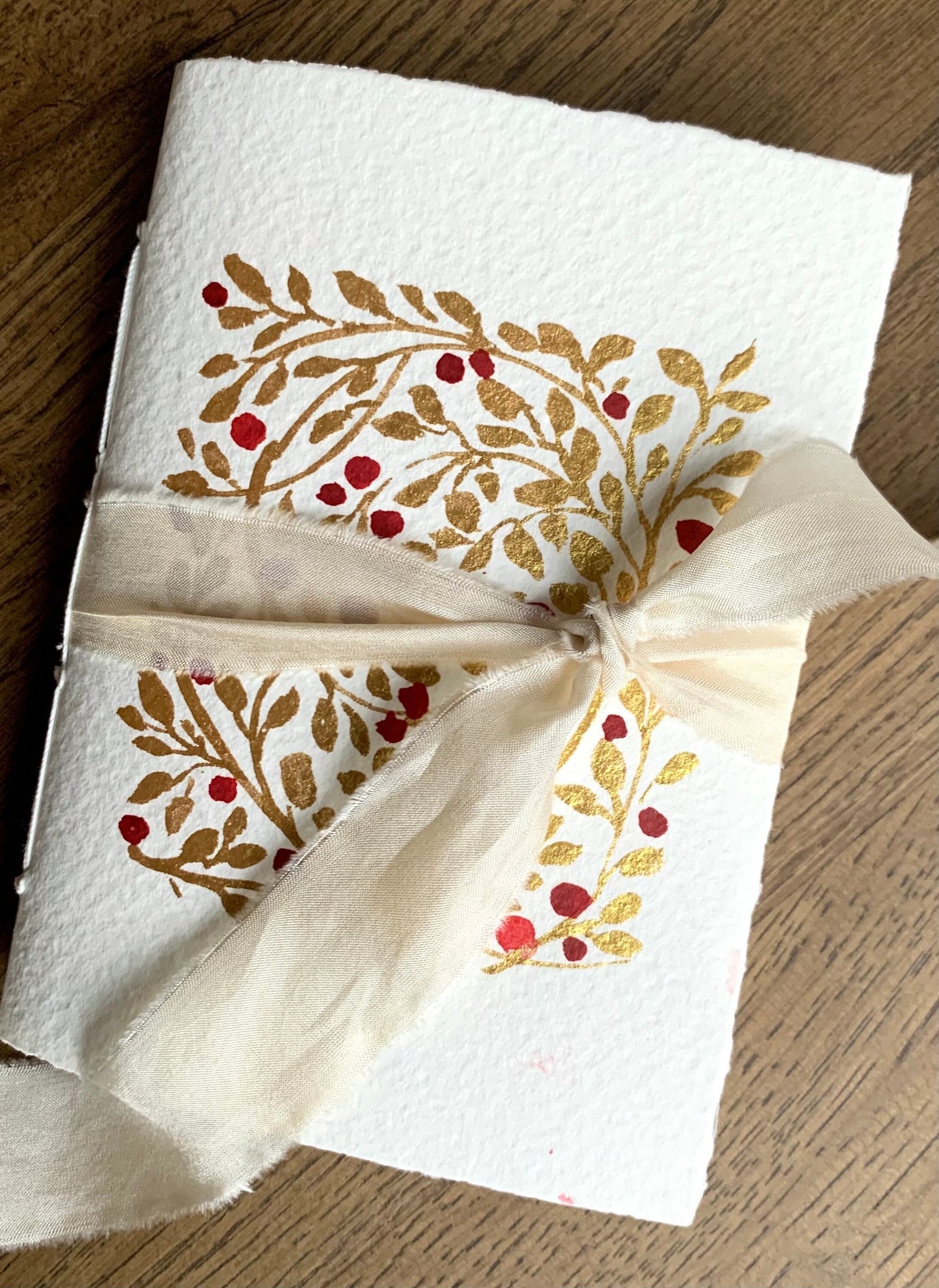 Christmas journals with shiny gold decoration