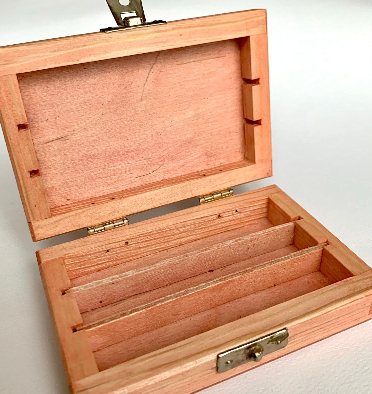 Wooden box for watercolor storage. Watercolor half pan wooden box.