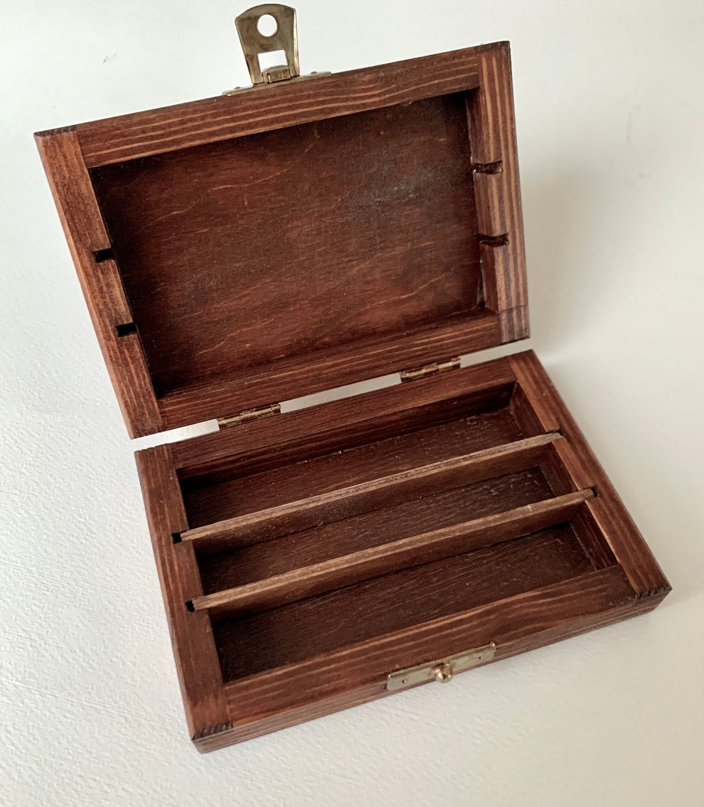 Wooden box for watercolor storage. Watercolor half pan wooden box.